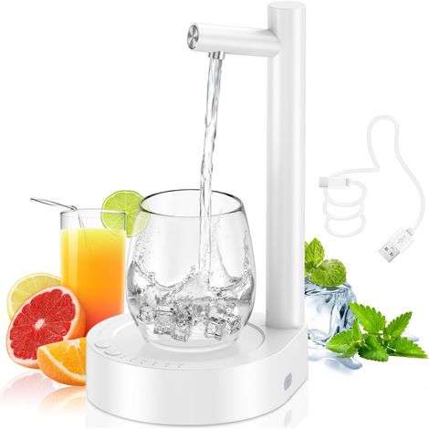Distributore d'acqua per bottiglia da 5 galloni, pompa automatica per bottiglia d'acqua potabile con ricarica USB per bottiglie universali, distributore d'acqua da tavolo intelligente a 7 livelli (1/5)