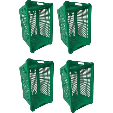 Cassa Cassetta agricola ortofrutta Salvaspazio 52x29x42H cm VERDE FONDO FORATO 4 PEZZI (1/5)