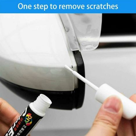 Stylo Retouche Peinture - Pour Rayures Carrosserie Voiture Moto Vélo - Blanc - 2 Pièces (1/4)