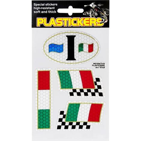 Adesivo Rifrangente Set Bandiere Italia