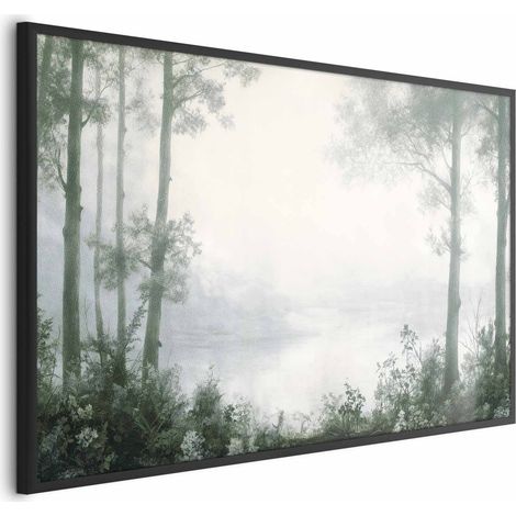 Poster – Ein Wald und ein Teich in patiniertem Grün (1/4)