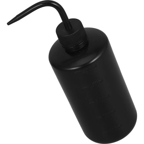 2 Pièces Bouteille de Lavage Plastique 500ml Bec Courbé Noir, Résistante la Déformation, pour L'arrosage des Plantes Nettoyage des Vases (1/5)