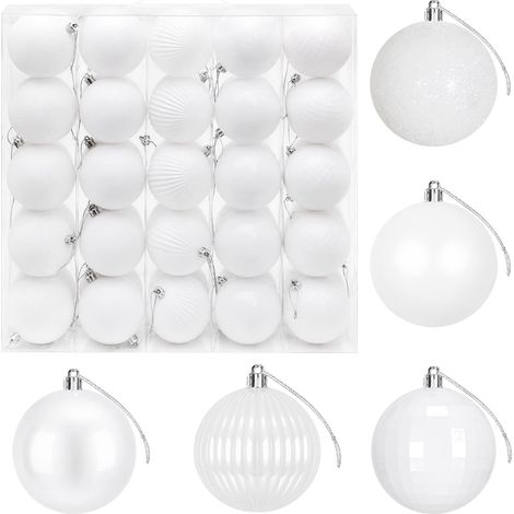 Juego de bolas navideñas 50 uds. Blanco 8 cm Poliestireno vidaXL (1/5)