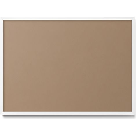 Tableau Magnétique en Métal Tableau pour Magnet - Motif Couleur marron clair - Minimaliste - Cadre Blanc - 70x50 cm - Plaque Magnétique