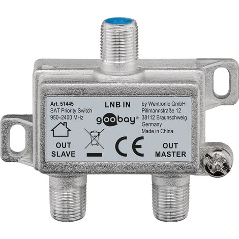 Goobay 51445 cable divisor y combinador Divisor de señal para cable coaxial Plata (1/4)