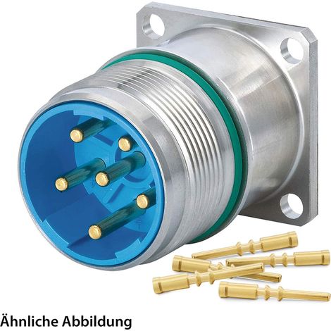 HUMMEL SET inkl. Kontakte M23 Leistung INOX Geräteteckverbinder, Crimpei. gerade Polzahl 3+5+PE, Stift Vorderwand - 1 Stück
