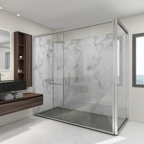 Duschrückwandset Bladel 12er Set 120 x 60 cm White Marble [neu.haus]