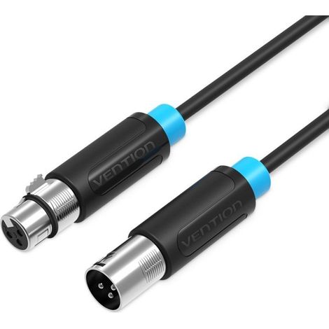 Vention Microphone XLR mâle vers XLR femelle, instrumental Cable Compatibleavec les amplificateurs, les tables de mixage, les enceintes et Others l'enregistrement professionnel (2 M)