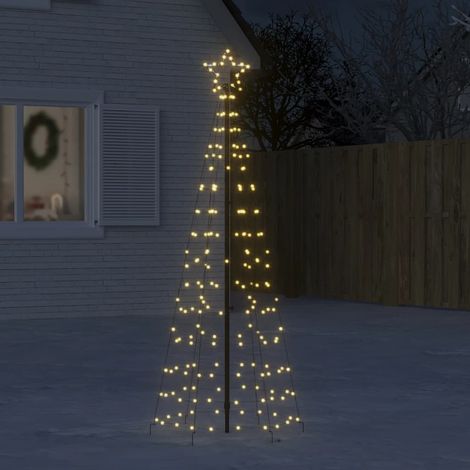 Árbol de Navidad LED con estacas 220 LEDs blanco cálido 180 cm vidaXL (1/5)