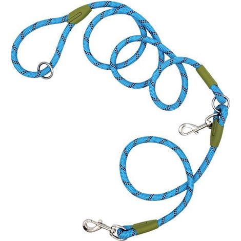 Laisse mains libres en nylon pour chien, laisse de dressage avec coutures réfléchissantes et bandoulière réglable
