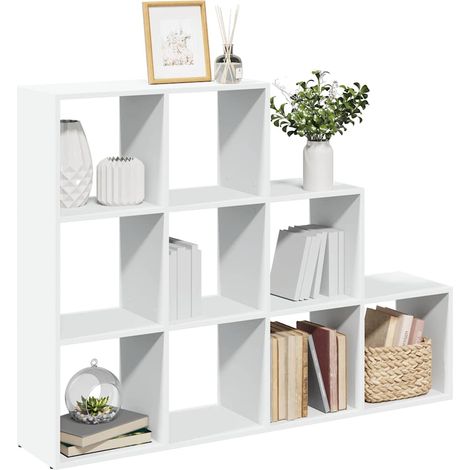 Raumteiler-Bücherregal 3 Stufen Weiß 137,5x29x103,5 cm