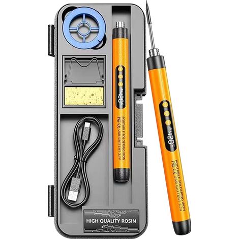 Soldering Iron - 800mAh Portable Soldering Pen - Digital Display - Adjustable Temperature Up To 420℃ - For Electronics And Jewelry - 1 Set (1/5)