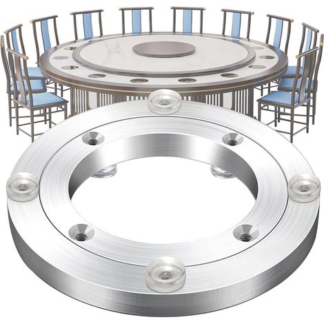 Base Plateau Tournant - 1 Pièce - Alliage Aluminium - Rotation 360° Silencieuse - Pour Table Salon Jardin - Diamètre 12 à 100 cm (1/5)