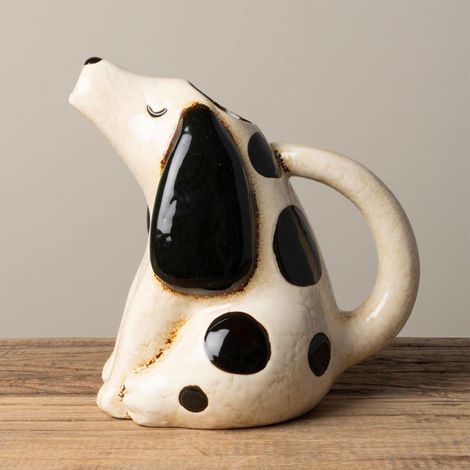 Pichet Chien Tacheté Blanc Noir grès 20x14x21cm (1/5)