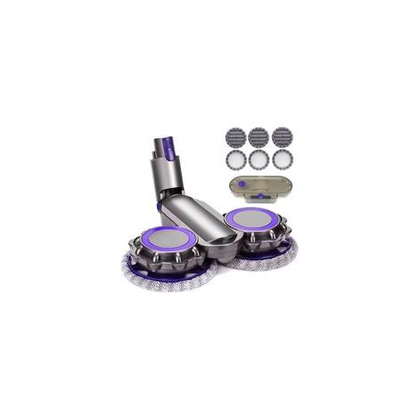 Tête de balai électrique pour nettoyage humide et sec compatible avec Dyson V6, V7, V8, V9, V10, V11 + réservoir d'eau + 6 têtes de balai (1/5)