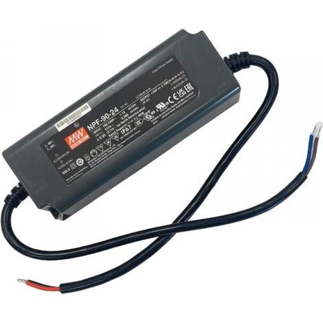 MW MEAN WELL NPF-90-24 Alimentatore Trasformatore IP67 90W 24V 3,75A Input 220V e 110V