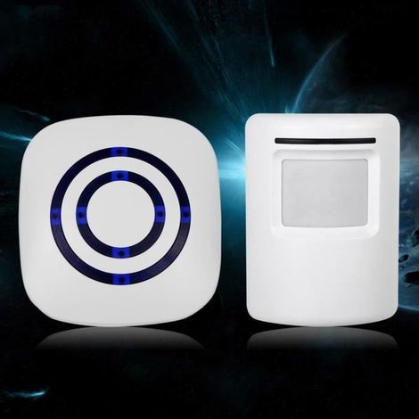 TuseRxln Sistema di allarme wireless per garage e vialetti con sensore di movimento e campanello di sicurezza con spina europea - SÌ