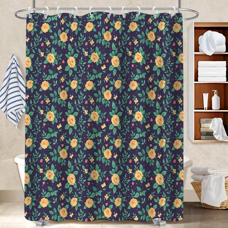 Voile de douche fluide en polyester 180x180 montage sans perçage rideau séchage rapide pour hôtel / airbnb (1/5)