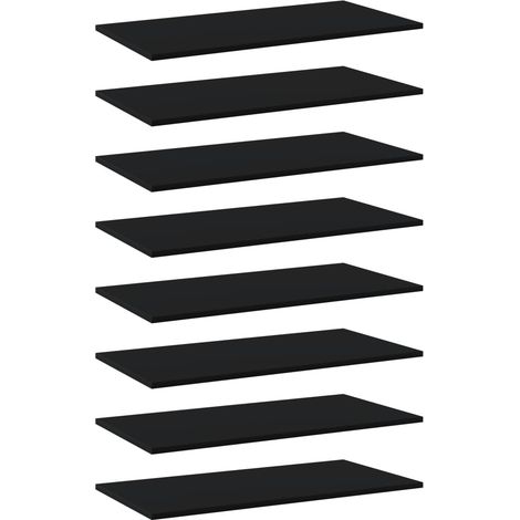 vidaXL Panneaux de bibliothèque 8 pcs Noir 80x40x1,5 cm Aggloméré