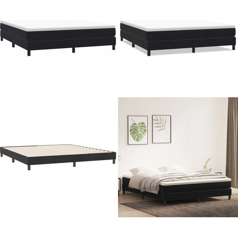 Boxspringbett ohne Matratze Schwarz 180x210 cm Samt - Samt - Matratze (1/5)