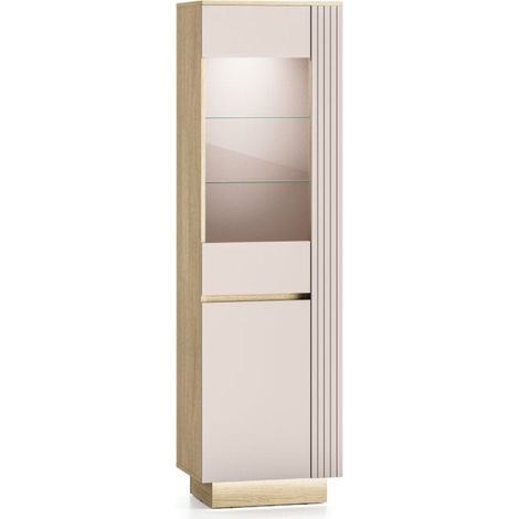 2türige Vitrine inklusive LED-Beleuchtung Elyès Kaschmir und Holz (1/5)