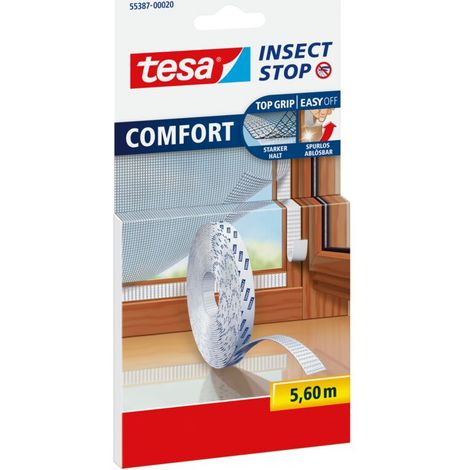 5,6 m langer selbstklebender Streifen – Zur Befestigung von Moskitonetzen aus PVC, Aluminium und Holz – Leicht und spurlos entfernbar – Waschbar bei 30 °C