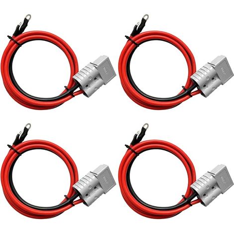 50A 600V Batterieanschluss: 4 Stück Gabelstapler-Batterieladegerät-Anschluss, Schnellanschluss-Batteriestecker, 30 cm Batteriekabelanschluss für Boote, Autos, Solaranlagen (1/5)
