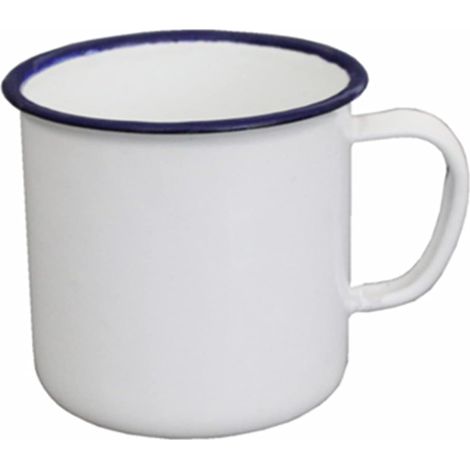 Tasse à café en émail blanc pour la maison bureau voyage camping réutilisable et portable pour activités intérieures et extérieures (1/5)