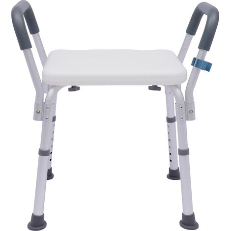 Tabouret de Douche, Hauteur Réglable, Design Anti-Rouille, BLANC (1/2)