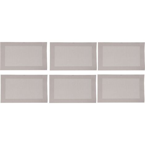 Lot de 6 sets de table - L 50,5 cm x l 35,5 cm - Texaline - Taupe - Livraison gratuite (1/3)