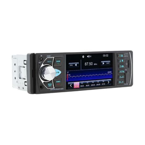 Autoradio Bluetooth,4,1'' stéréo de voiture simple Din BT MP5 lecteur récepteur radio FM prise en charge de la lecture TF/U-Disk appel mains libres inversion de l'image et commande au volant