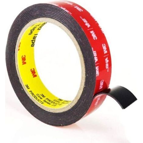 Ruban adhésif double face VHB extra-fort pour la fixation, résistant à l'eau et aux variations de température, 2 cm x 5 m x 1,1 mm d'épaisseur (1/5)