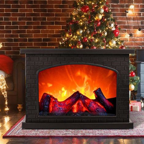 LED fireplace, touch-sensitive fireplace lamp, electric fireplace with flame effect, powered by USB and batteries (1/4)