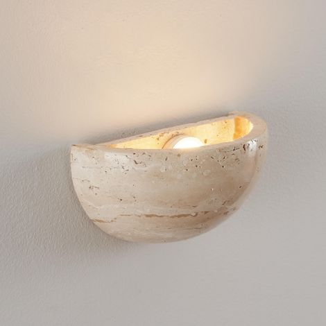 Halbmond-Wandleuchte aus Travertin-Marmor mit integriertem LED 3W - Sève (1/5)