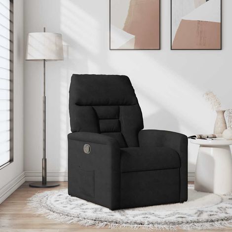 Maison Exclusive - Poltrona Reclinabile Nera in Tessuto di Microfibra (1/5)