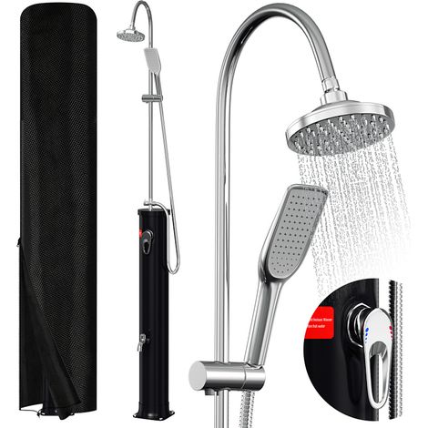 TolleTour Solardusche 20L Außendusche Gartendusche mit Duschkopf, Schutzabdeckung und Handbrause für Pool Camping