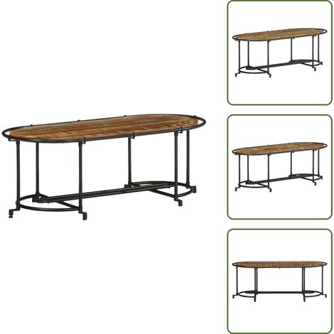 vidaXL Table basse 110x55x40 cm bois massif de récupération (1/5)