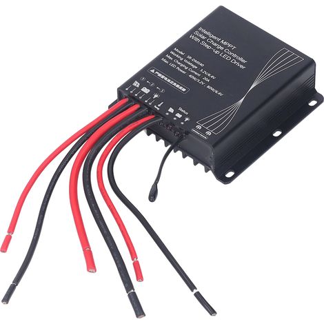 Contrôleur de charge solaire MPPT 20 A 40 W 80 W étanche IP67 avec pilote LED intégré 3,2 V 6,4 V (1/5)