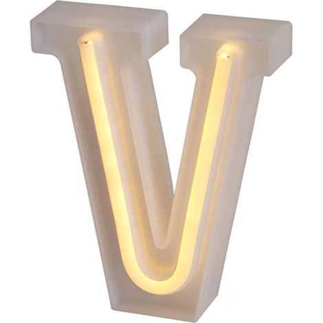 Lettere luminose neon a led luci alfabeto V luminoso per decorazione casa compleanni nozze festa bar eventi luce calda (1/5)