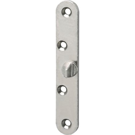 Türblattsicherung-Flügelteil, 120 x 20 x 4 mm rund, verzinkt silberfärbig, 1 Stück Zubehör Beschläge Einbruchschutz