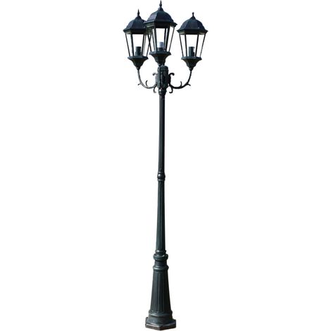 Lampada da terra tripla per esterni 230 cm verde e nero lampada decorativa 2402089