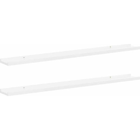 Maison Exclusive - Wandregale 2 Stk. Hochglanz-Weiß 100x9x3 cm