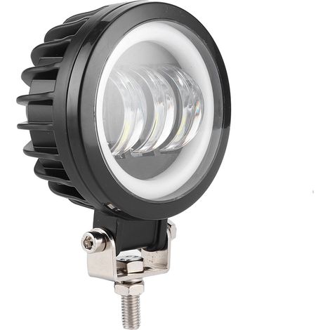 Phare de travail LED 30W 6000K étanche, feu rond avec anneau lumineux pour voiture, quad, bateau, véhicule tout-terrain (blanc froid) (1/5)