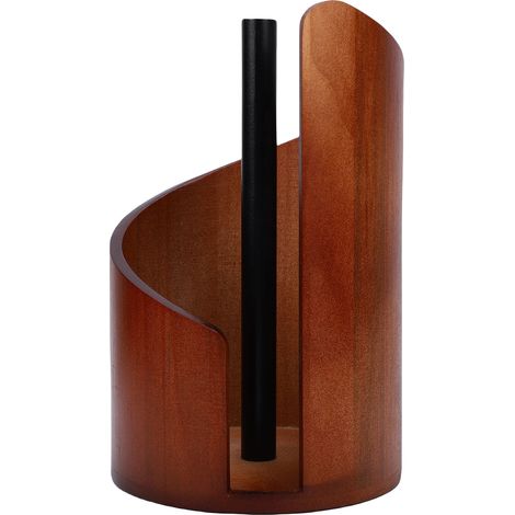 Porte-rouleau de papier essuie-tout en bois décoratif sur pied pour la cuisine et la salle de bain (1/5)
