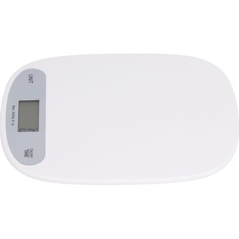 Balance de Cuisine Numérique 5KG Portable pour Pâtisserie avec Fonction Tare et Conversion d'Unités - Blanc (1/5)