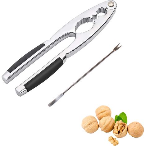 Casse Noix.Casse-Noisette avec 1 Aiguille à Noix.Casses-Noisettes Pince avec Poignée Antidérapante.Design à Double Dents de Scie pour Noix.Coquilles de Crabe.Outil d'Ouverture de Noix Durable (1/5)
