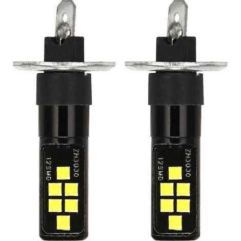 Stück H1 LED-Autolampen 12V-24V 12SMd 3030 Chipsatz, W5W Glühbirne 194 LED-Lampe für Nebelscheinwerfer Weiß JXLGV (1/5)