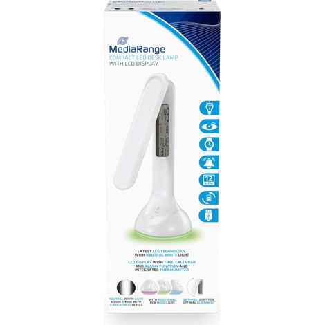 MediaRange Kompakte LED Schreibtischlampe, weiß (MROS502) (1/4)
