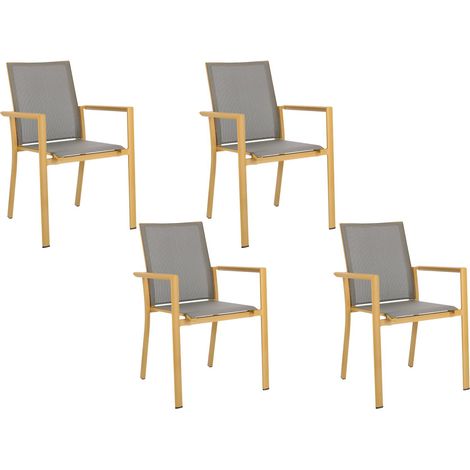 Chaises de jardin colorées en aluminium (lot de 4) - CASSIS (1/5)