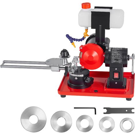 Affûteuse de Lame de Scie Circulaire avec Réservoir Eau Machine à Affûter Lames de Scie Circulaire Électrique 80-700 mm, 370 W, avec Meule 125 mm, 6 Centres de Centrage dont 10 mm Pré-installé (1/5)